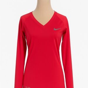 Nike Women's Vivid Red Long Sleeve Tee